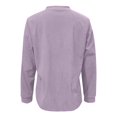 thumbnail image 5 of Womens Tops Shirts Long Sleeve Corduroy Oversized Casual Button Up Tunic Sweat Loose Side Split Pullover Women Tees Blouses Light Purple XL, 5 of 5