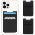thumbnail image 1 of 2 Pack Stick on Phone Wallet, Elastic Lycra Credit Card Back Phone Card Wallet Case Pocket, 1 of 4