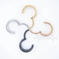 thumbnail image 2 of 16G Triple Layered Hinge Ring - Segment Hoops - Seamless Clicker for Helix, Ear Lobe, Nostril and Septum - Black, Gold, Rose Gold and Silver, 2 of 9