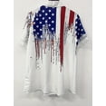 thumbnail image 4 of Nyfairy Women's Plus Size 4th of July Button Down Shirt, Short Sleeve Lace Trim Collared Blouse Top, 4 of 4