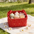 thumbnail image 6 of Red Velvet Storage Baskets, Laundry Baskets With Handles With Breathable Fabric, Soft Yet Sturdy, Foldable For Bedroom, Living Room, And Nursery, 6 of 8