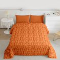 thumbnail image 2 of Feelyou Adult Boho Snake Full Size Comforter Sets, Orange Damask Flower Bedding Sets, 3pcs, 2 of 8
