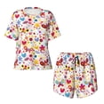thumbnail image 5 of Wukai Cute Butterfly Flowers Print Women's Pajama Set - Short-Sleeve Top and Shorts with Elastic Waistband and Pockets for Loungewear, Yoga, and Casual Wear-3X-Large, 5 of 8