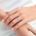 thumbnail image 3 of 925 Sterling Silver Filigree Band Ring for Women with 0.12 Carat TW Natural Diamond Accents, White Gold Plated, H-I Color I1-I2 Clarity (Size- 8), 3 of 3