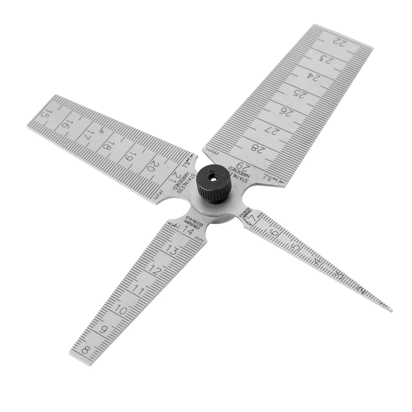 0-29mm Steel Metric Taper Gauge Aperture Scale Wedge Feeler For Drill Hole 4 In 1 Muti-fuction Gap Ruler Measuring Tools