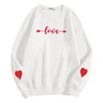 thumbnail image 3 of Valentines Crewneck Sweatshirts Women Love Heart Graphic Shirts Casual Long Sleeve Valentines Day T Shirt Classic Fit Pullover Tops Women Sweatshirt, 3 of 4