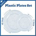 thumbnail image 2 of WDF 200PCS Blue Plastic Plates - Blue Glitter Plastic Plates - Heavy Duty Blue Glitter Disposable Plates - Include 100 Dinner Plates 10" and 100 Dessert Plates 7" for Parties/Wedding/Graduation, 2 of 8