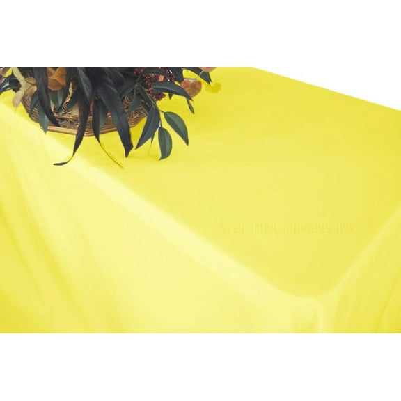 Wedding Linens Inc. 72" x 120" Heavy Duty(200 GSM) Rectangular Polyester Linen Tablecloth - Canary Yellow