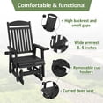 thumbnail image 5 of Mosbrisa HIPS Patio Glider with Cup Holders, High Backrest and Deep Seat, for Outdoor, Porch, Patio, Heavy Duty 700 lbs, Black, 5 of 6