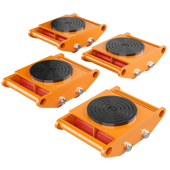 4pcs 6T/12T Machinery Skate Dolly, 26455lbs Machinery Moving Skate, Machinery Mover Skate with 360° Rotation Cap and 4 Rollers for Moving Equipment