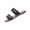 Black, variant on CHUMUD Women's Faux Leather Flat Slide Sandals Double Strap Buckle Open Toe Casual Summer Beach Shoes