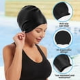 thumbnail image 5 of Extra Large Large Silicon Swim Cap for&nbsp;Long Hair Thick Curly Hair Dreadlocks Braids Weaves Afro Hair Unisex Black, 5 of 5