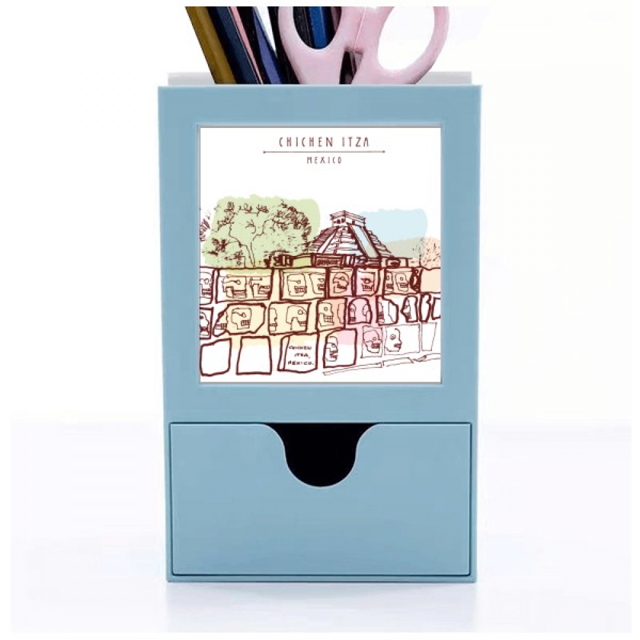 Tarjeta de clip de pluma Unbranded Chichen Itza organizador de escritorio