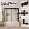 thumbnail image 5 of Niveal 55"-59" W x 56" H Framed Double Sliding Tub Door Clear Glass,Matte Black Finish, 5 of 13