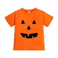 thumbnail image 3 of XEGLSBU Girl Boy T Shirts Halloween Shirt Cute Pumpkin Shirt for Kids Short Sleeve Tee Fall Tops Orange Size 6-7 Years, 3 of 5