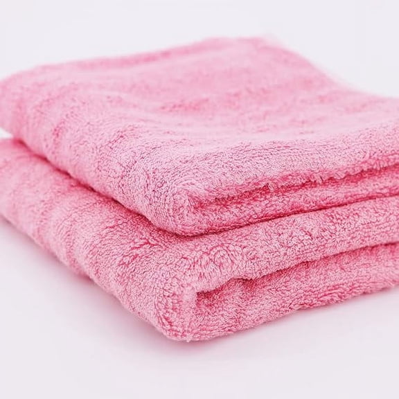 Nvzi Bamboo Cotton Super Soft Highly Absorbent 2 Pieces Pink Towel Set for Bathrome Hand Towel,Salon Towels