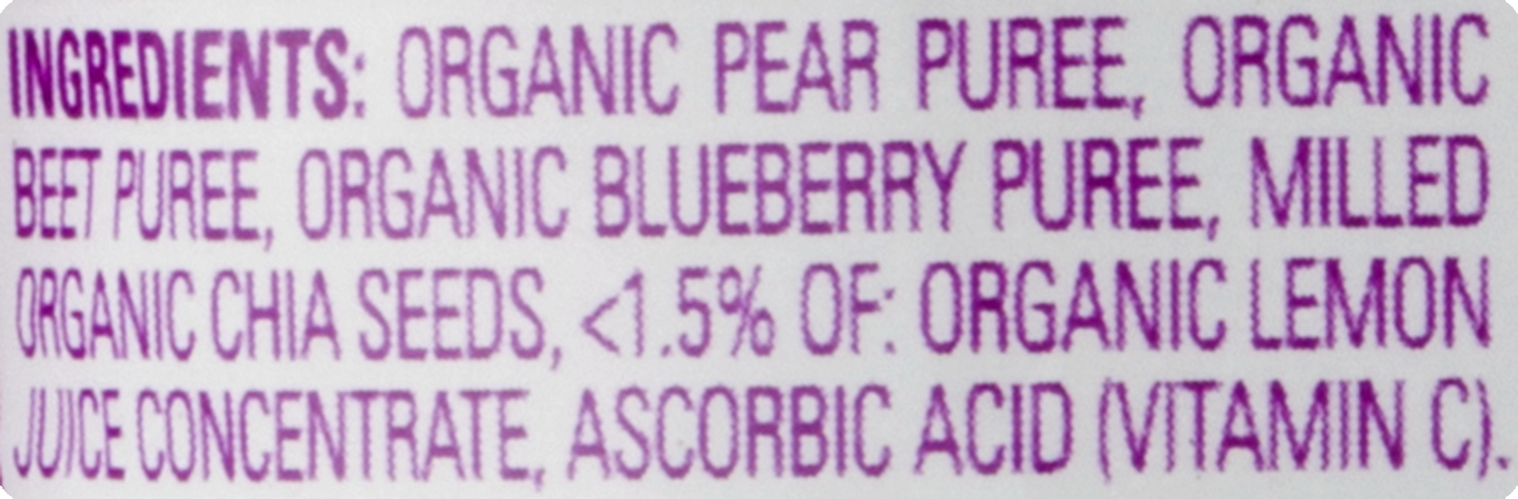 Happy Tot Organics SuperFoods Stage 4, Pears Beets Blueberries & Chia, Organic Tot Food, 4.22 oz Pouch