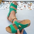 thumbnail image 2 of KIJBLAE Women's Minimalist Round Toe Thick Sole Wedge Sandals, Open Toe Casual Beach Slippers for Vacation Green 40, 2 of 9