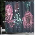 thumbnail image 3 of Ambesonne Vintage Rose Shower Curtain, Dreamy Romantic Flower, 69"Wx75"L, Slate Blue Fuchsia, 3 of 4