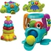 Infantino 6-36 Months Toy Value Set, includes Elephant, Turtle, Chameleon, and Giraffe