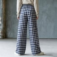 thumbnail image 6 of Maplenight Womens Plaid Pajamas Pants Wide Leg Elastic Waist Pants Loose Casual Loungewear Sleep Bottoms, 6 of 8