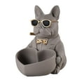 thumbnail image 3 of Figura de bulldog francés con forma de cuenco para guardar llaves, adorno de escritorio decorativo para la sala de estar Marrón, 3 of 9