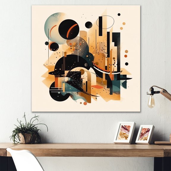 Designart "Sublime Simplicity in Black and Gold" Minimalism Metal Wall Art Prints