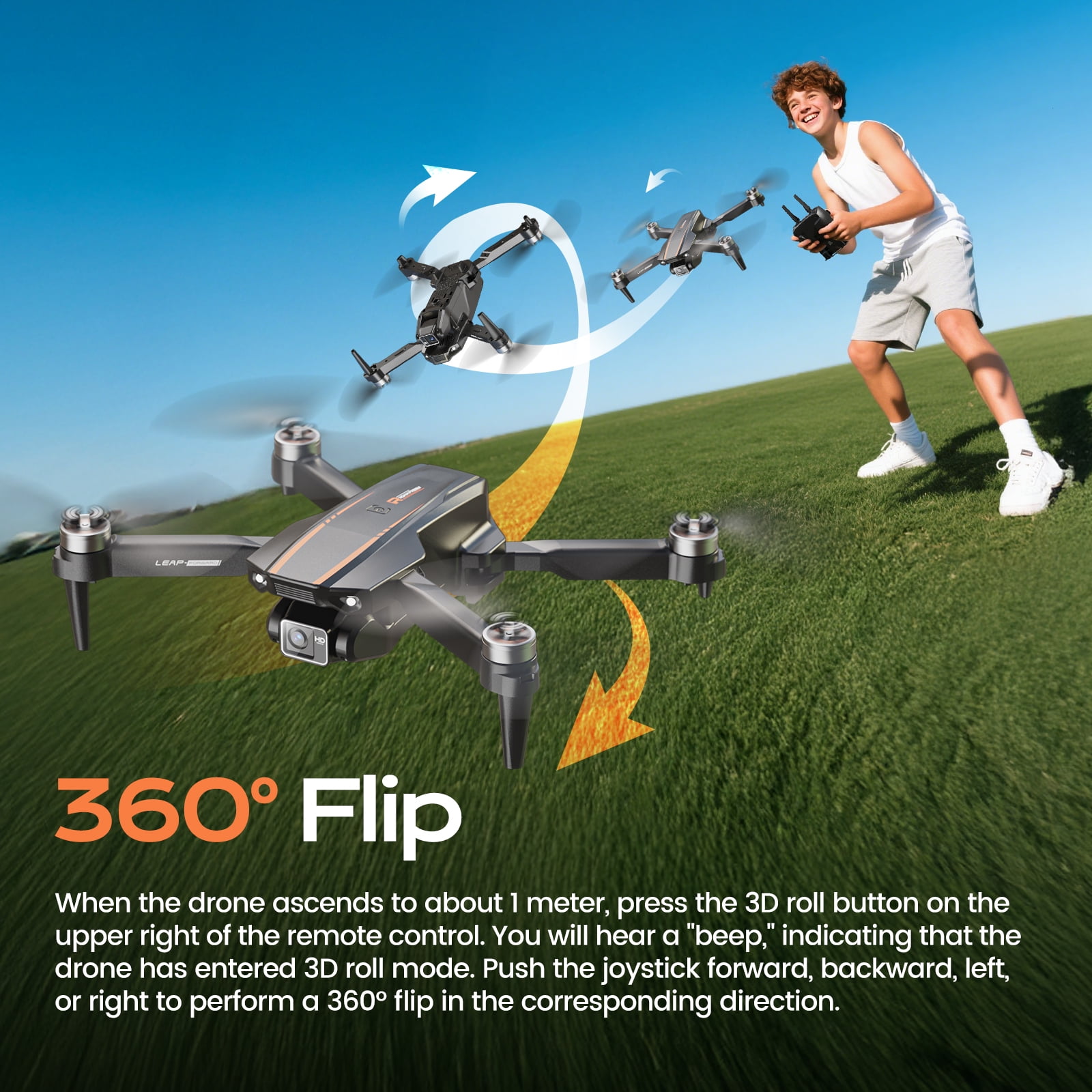 Wefone H31 Drone with Camera for Kids and Adults, 3 Speed Adjustment, Optical Flow Positioning, 2 Batteries, Black