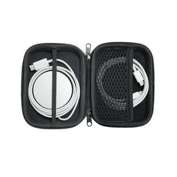 Fnochy Magsafe Charger Organizer EVA Hard Case for Adapter Accessories Storage, Portable Travel Cable Box with Mesh Pocket, Shockproof Protective Design for Power Supply USB Earphones Electronics