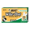 BIC, BICWOFEC324, Extra-Coverage Wite-Out Brand Correction Fluid, 3 / Box, White