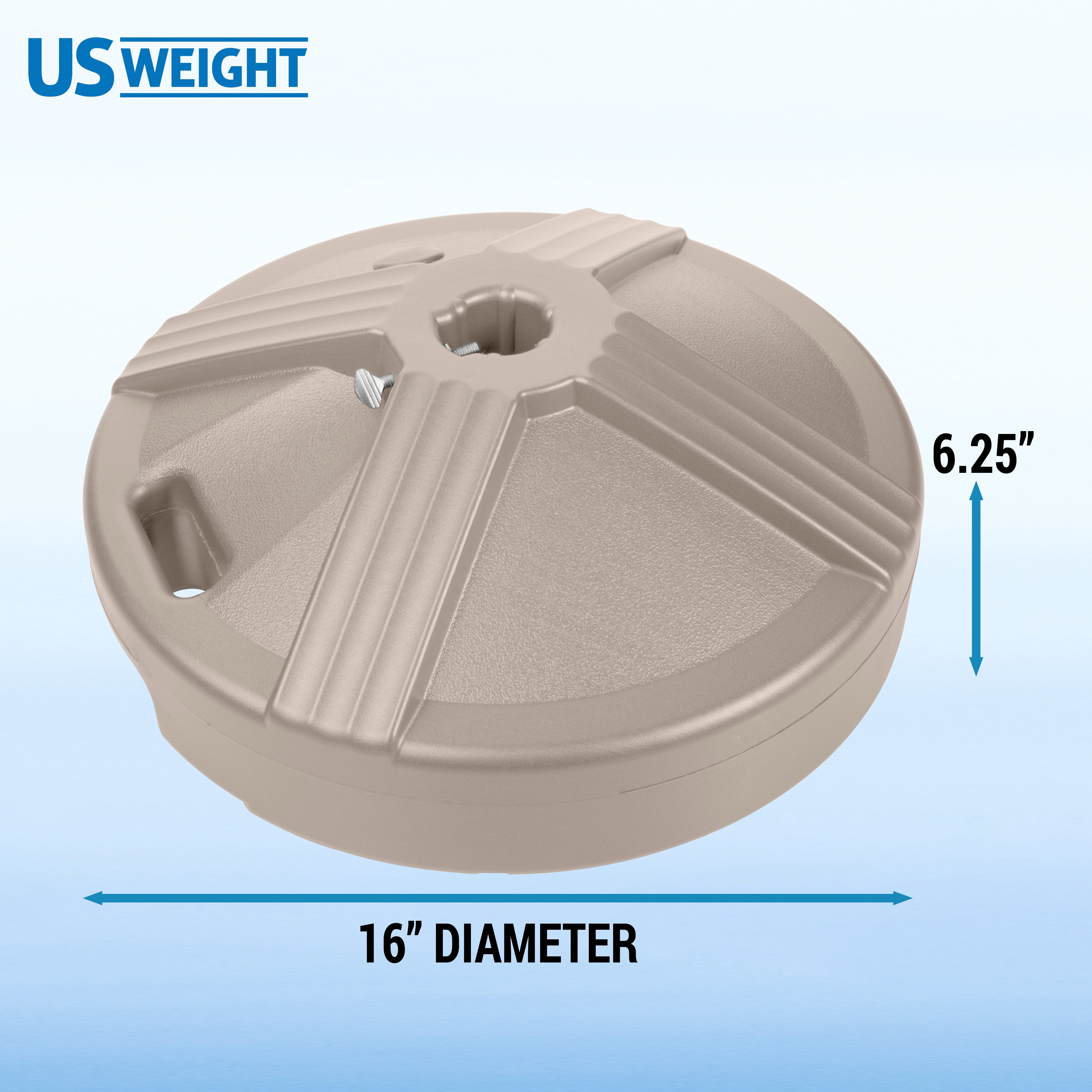 US Weight Durable 50LB Capacity Fillable Umbrella Base for Patio Table in Beige