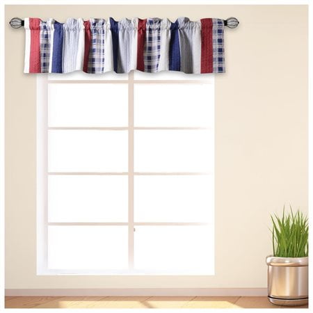 Nautical Window Curtains - Nautical Stripe Quilted 84