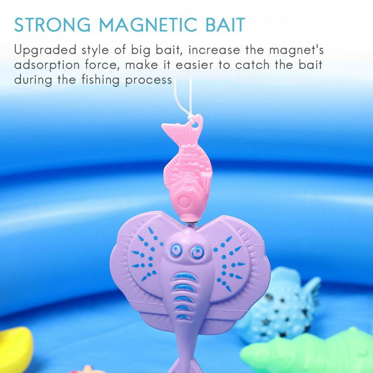OZS Children Fishing Toy Set Magnetic Fishing Game Parent-child Interactive  Toys Water Baby Bath Toys Outdoor Toy