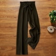 thumbnail image 2 of Women's Soft Polyester Elastic Waist Loose Pants, Solid Color Bow Tie Design, Flattering Casual Fit, Versatile Summer Work Smart Casual & Daily Errands Wear, Comfortable Wide Leg, 2 of 6