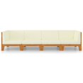 thumbnail image 2 of vidaXL 4 Piece Garden Lounge Set with Cushions Solid Acacia Wood, 2 of 8