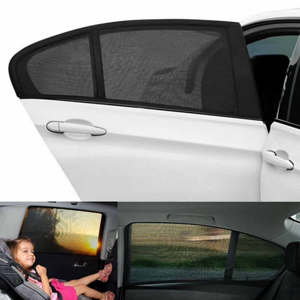 Merssavo 2 Pcs Car UV Side Rear Sun Shade Net Car Sun Shade Netting Car Side/Front Window Sunshade 