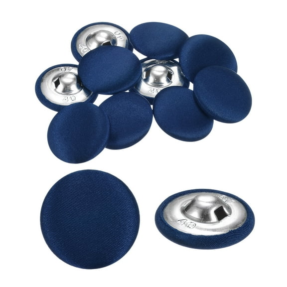 Uxcell 10pcs Fabric Cloth Buttons 1" Round Sewing Button with Shank, Light Grey