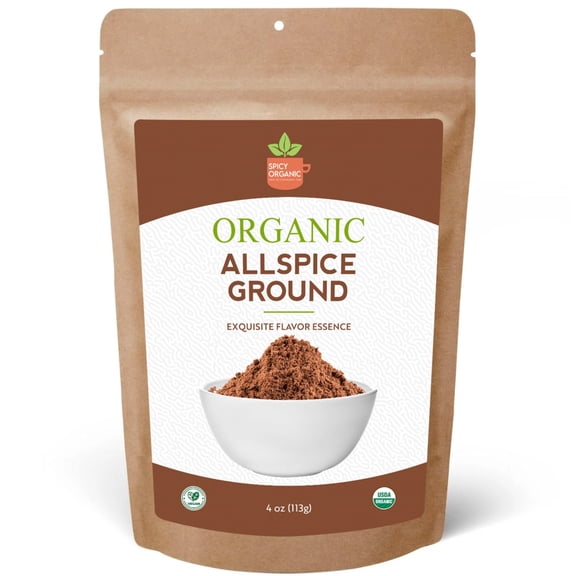 Organic Allspice Ground - Certified USDA organic- Allspice Powder Seasoning for Baking, Marinades, Pickling, Stews, Sauces, and Beverages