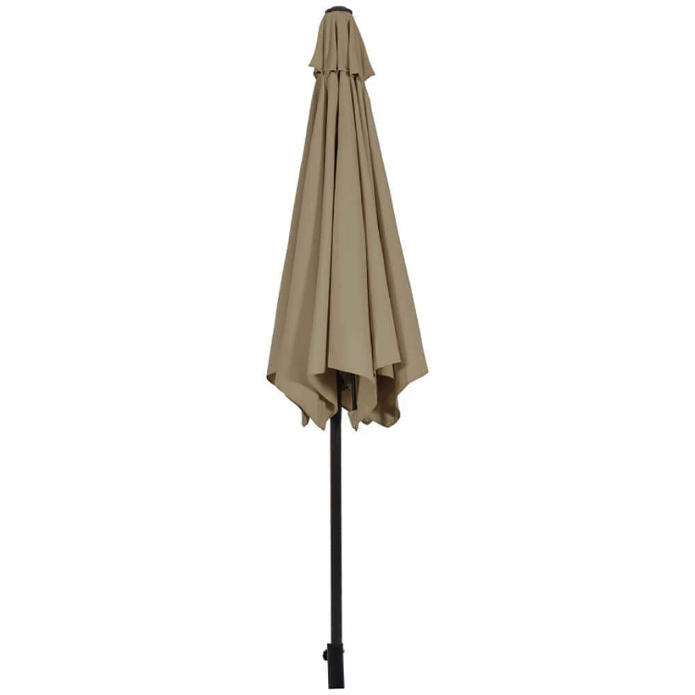 Spaco 10 FT Outdoor Patio Umbrella with Tilt Adjustment and Crank, Patio Umbrella, Tan