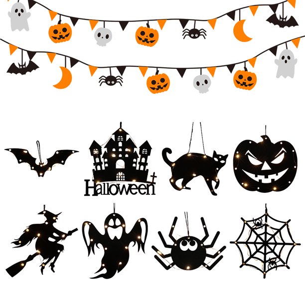 Luces Ventana Halloween Ventanas 3 Piezas Funciona Con Pilas (J)