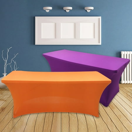 

Ludlz Table Cover Solid Color Stretchable Polyester Banquet Events Desk Cloth for Wedding