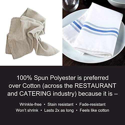 Cloth Napkins, Dinner Napkins, Striped Bistro Napkins, 100% Cotton,  Multipurpose Restaurant Quality, Set of 12
