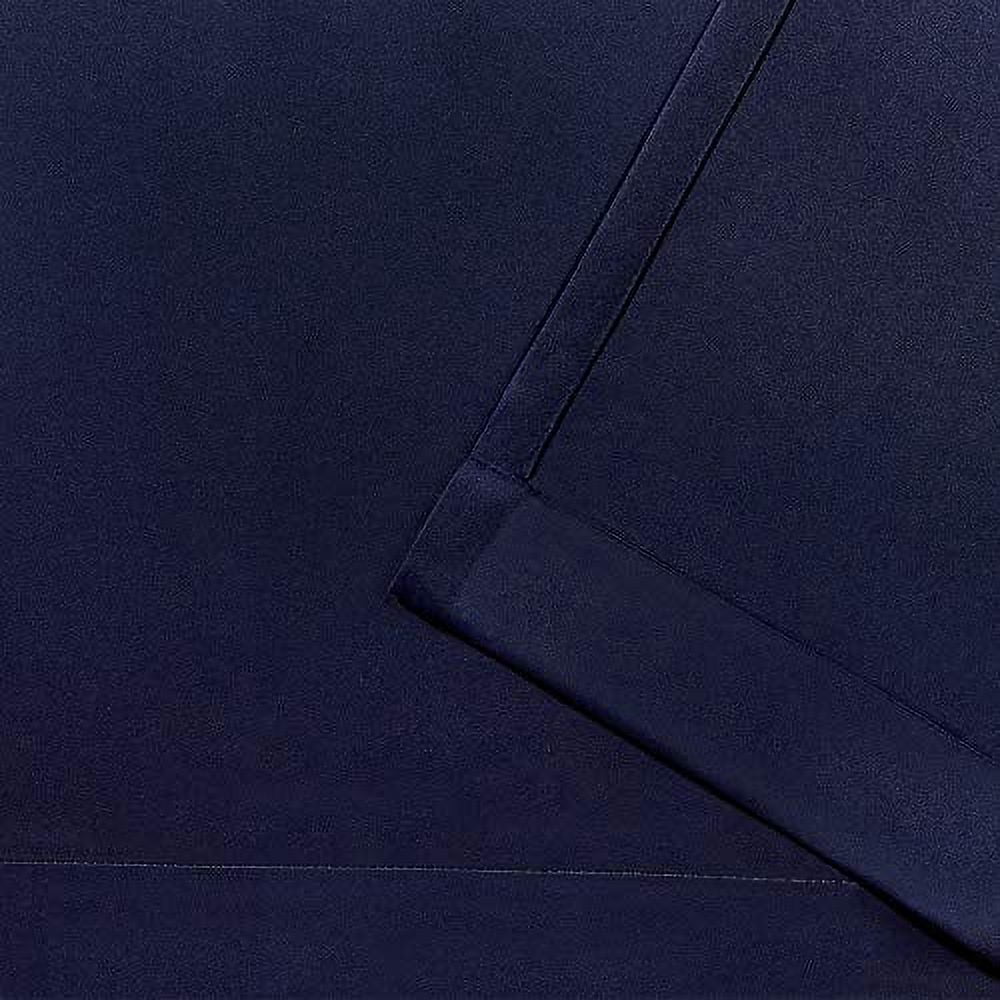 Exclusive Home Sateen Twill Woven Room Darkening Blackout Grommet Top Curtain Panel Pair, 52"x84", Peacoat Blue
