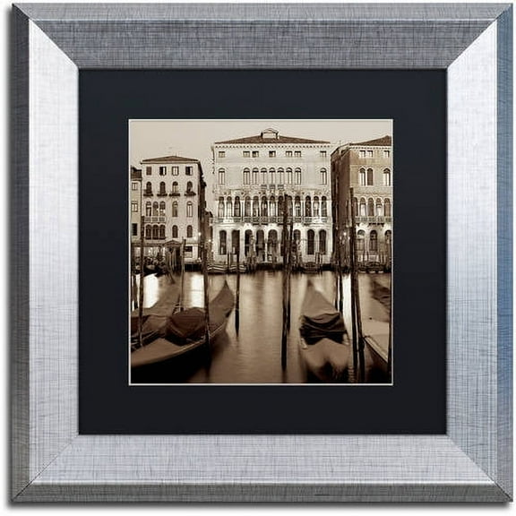 Trademark Fine Art "Venezia I" Canvas Art by Alan Blaustein, Black Matte, Silver Frame