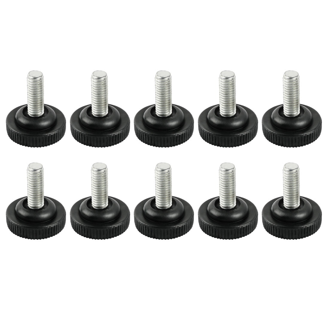 8mm Thread Dia Adjustable Screw On Type Furniture Glide Leveling Feet 10 Pcs