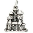 thumbnail image 1 of Sterling Silver 20" 1mm Box Chain 3D Beach Sand Castle Pendant Necklace, 1 of 2