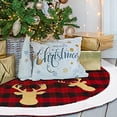 thumbnail image 1 of GymChoice Christmas Tree Skirt 48 Inch, Buffalo Plaid Christmas Tree Skirt Red, Xmas Tree Skirt with Reindeer Design for Holiday Party Indoor Decorations, 1 of 7