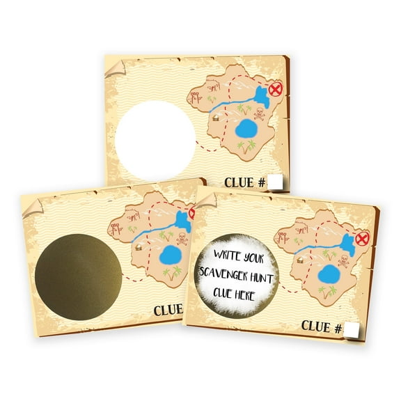 My Scratch Offs Scavenger Hunt Treasure Map DIY Scratch-off Note Cards & Stickers, 20 Pack