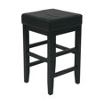 thumbnail image 1 of OSP Designs 25" Square Black Faux Leather bar Stool with Espresso Legs, 1 of 2