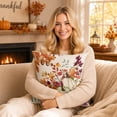 thumbnail image 4 of Autumn Decor Throw Pillow Covers, Rustic Fall Decor, Fall Couch Pillow Covers, Harvest Decor Thanksgiving Decorations, 18X18 Inch Linen Throw Pillow Covers 2 Pieces No Pillow, 4 of 7